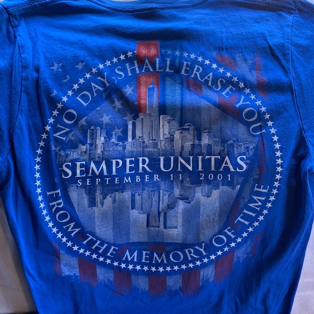 Nine Line MEDIUM Tee Royal Blue No Day Shall Erase You